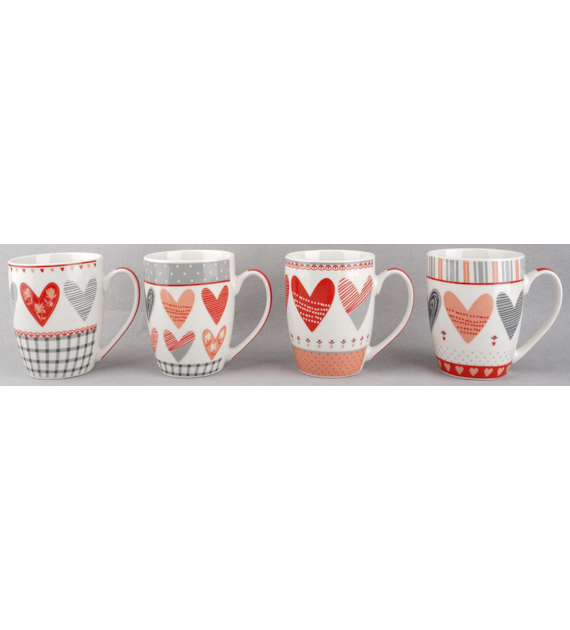 KUBEK PORCELANOWY 350ML  SDM001-3475  SERCE  MIX