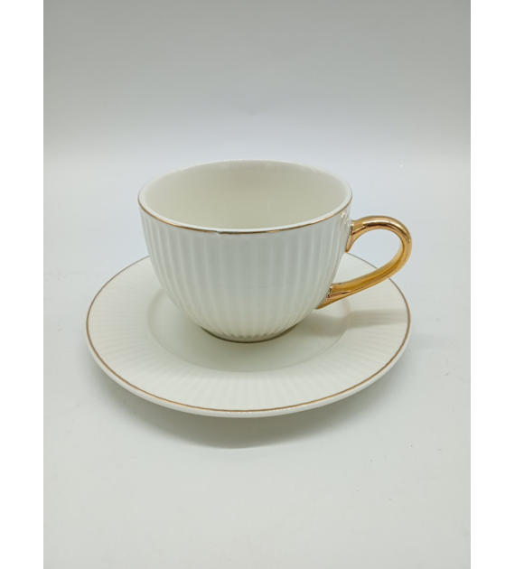 KPL.FILIŻANKA/SPODEK 6 SZTUK 3812-A RYFLOWANE