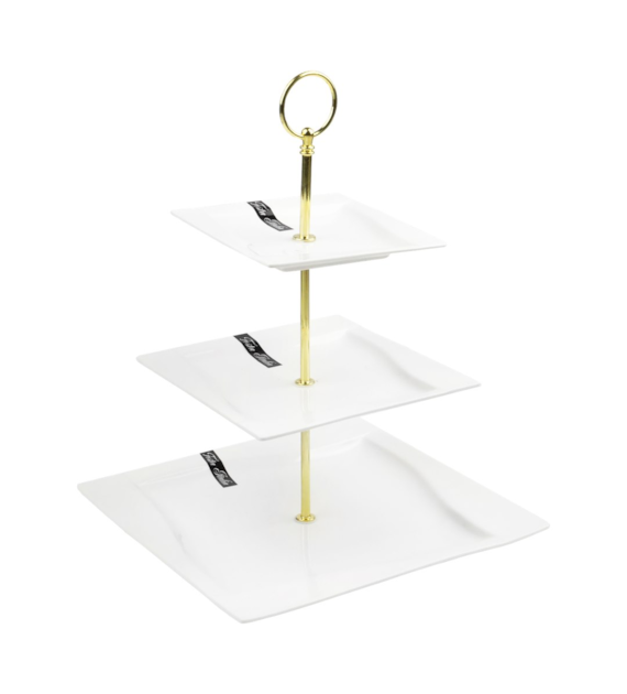 PATERA TRZY-POZIOMOWA ZŁOTA VIVA