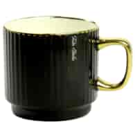 KUBEK PORCELANOWY 320ML ZŁOTY/CZARNY PL24010C