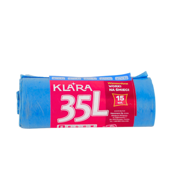 KLARA WORKI NA ŚMIECI 35L 15SZT LDPE NIEBIESKIE