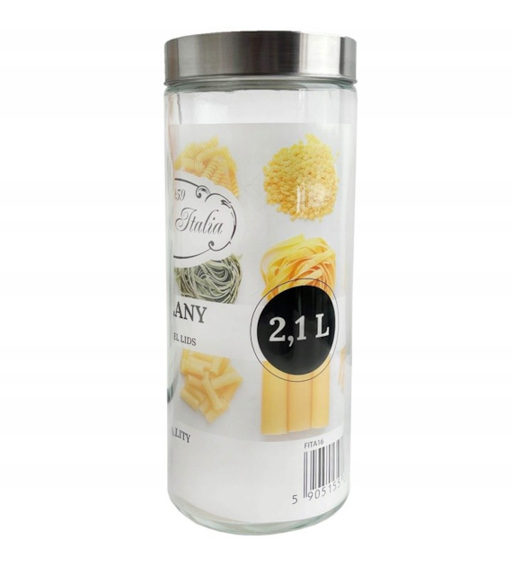 POJEMNIK SZKLANY ZE STALOWĄ POKRYWĄ 2100ML FITA16