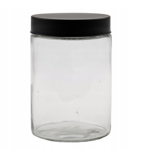 POJEMNIK SZKLANY Z CZARNĄ POKRYWĄ 1100ML FITA18