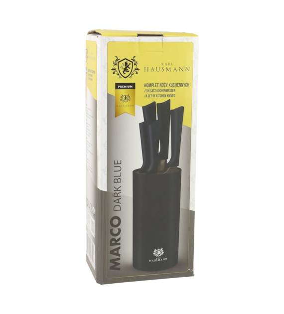 KPL.NOŻY 5SZT W BLOKU GRANATOWE MARCO 6491