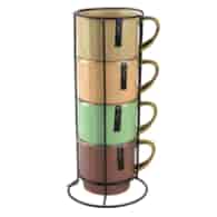 ZESTAW KUBKÓW 340ML 4SZT NA STOJAKU N241401