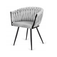 KRZESŁO TAPICEROWANE JASNY SZARY KING EDC1295