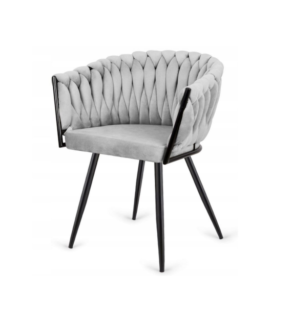 KRZESŁO TAPICEROWANE JASNY SZARY KING EDC1295