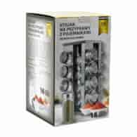 STOJAK NA PRZYPRAWY 16EL.OBROTOWY SREBRO 3402