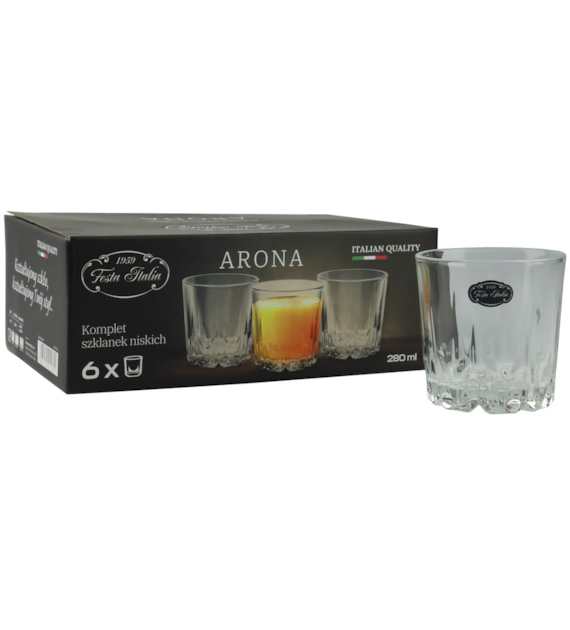 KPL. 6 SZKLANEK NISKICH 280ML ARONA  LXY1701-2