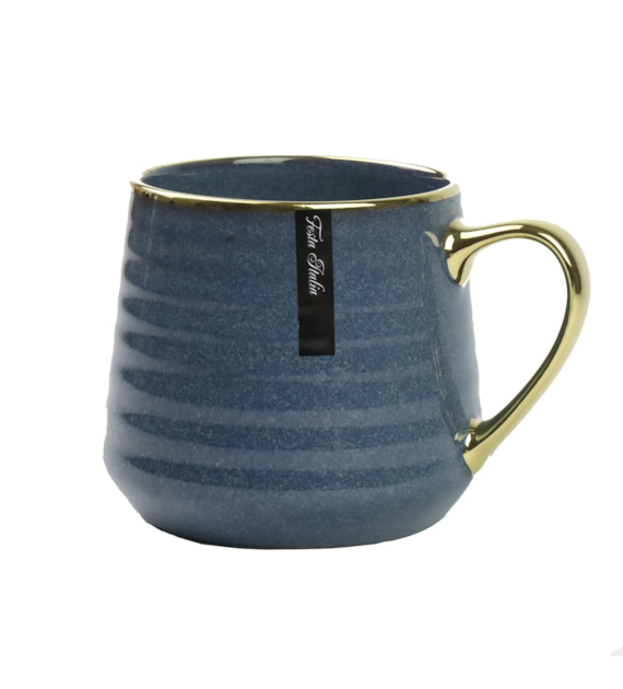 KUBEK PORCELANOWY 570ML ZŁOTY/GRANATOWY PL24011G