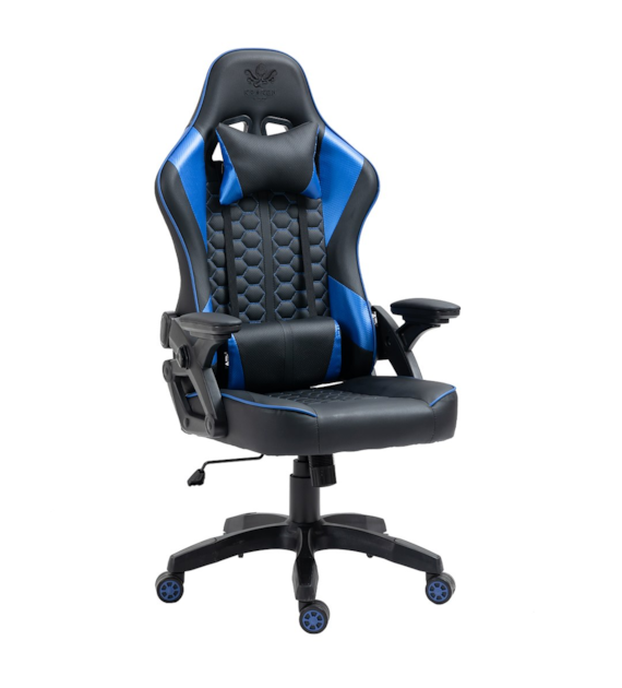 FOTEL GRACZA KRAKEN FEYTON NIEBIESKI SKÓRA 5926