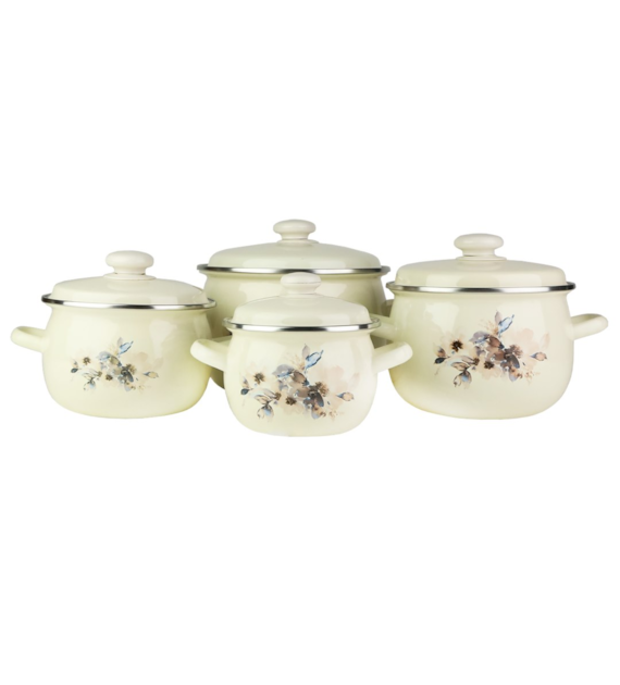 KOMPLET 8CZ. GARNKÓW EMALIOWANYCH  JAŚMIN  VK-929