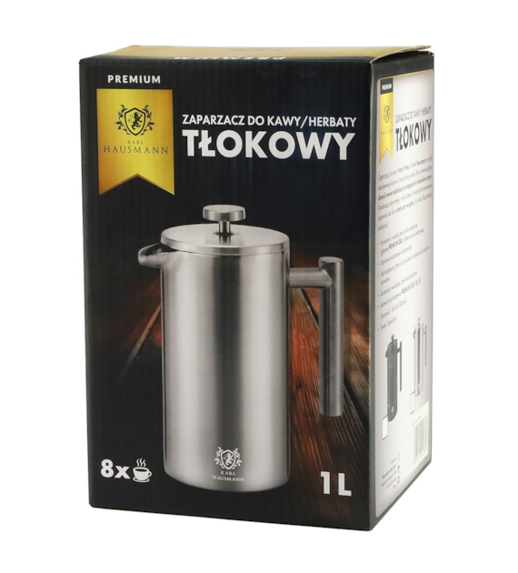 ZAPARZACZ DO KAWY TŁOKOWY K/HAUSMANN STAL1000ML