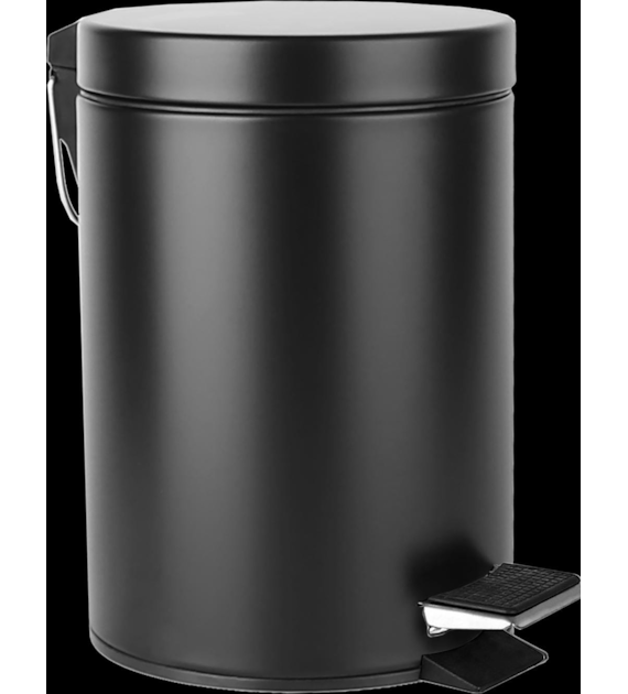 KOSZ NA ŚMIECI 5L CZARNY MATOWY Z PEDAŁEM W4N