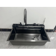 ZLEW JEDNOKOM.BLACK  Z WODOSPADOWĄ BAT.  LS7545FB7