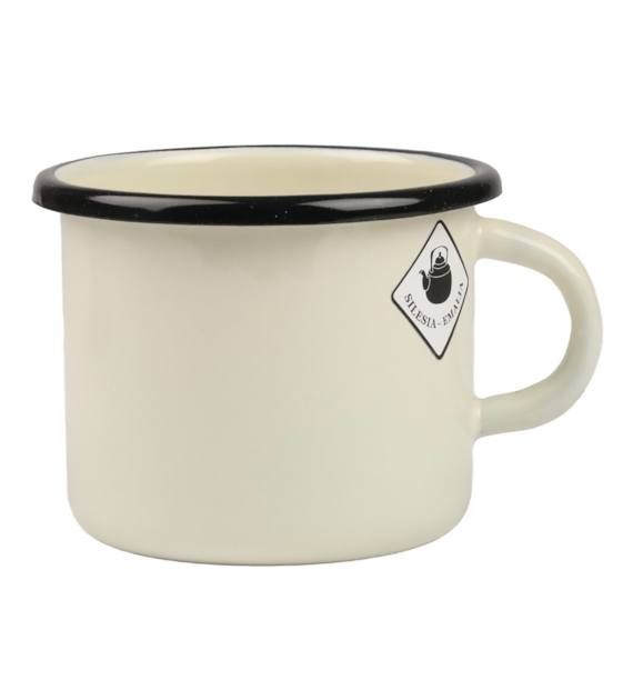 KUBEK EMALIOWANY BEŻOWY 9CM 500ML VK-0104