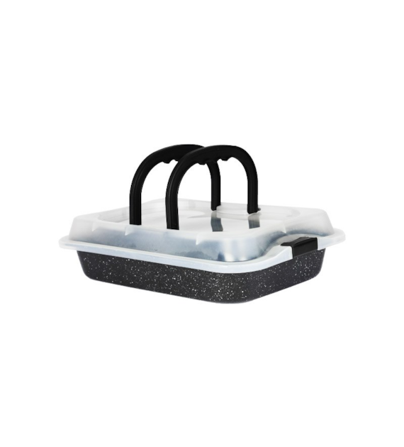 BLACHA Z POKRYWĄ 36,5X24,5X5,5CM CZARNA YL-H03 ***