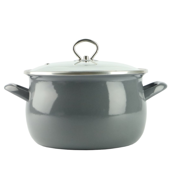 GARNEK EMALIOWANY SZARY HELENA 5,5L 22CM ZX22