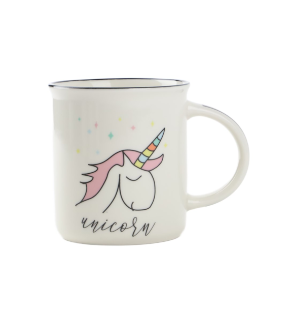 KUBEK PORCELANOWY 310ML SDM029-3103 JEDNOROŻEC MIX