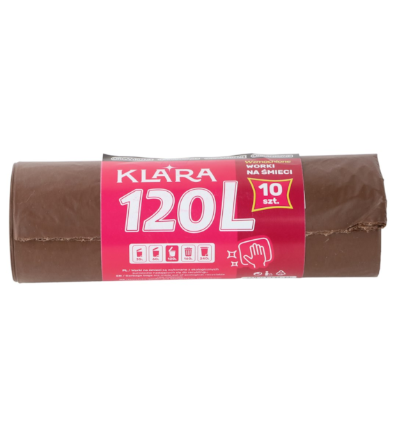 KLARA WORKI NA ŚMIECI 120L 10SZT LDPE BRĄZOWE