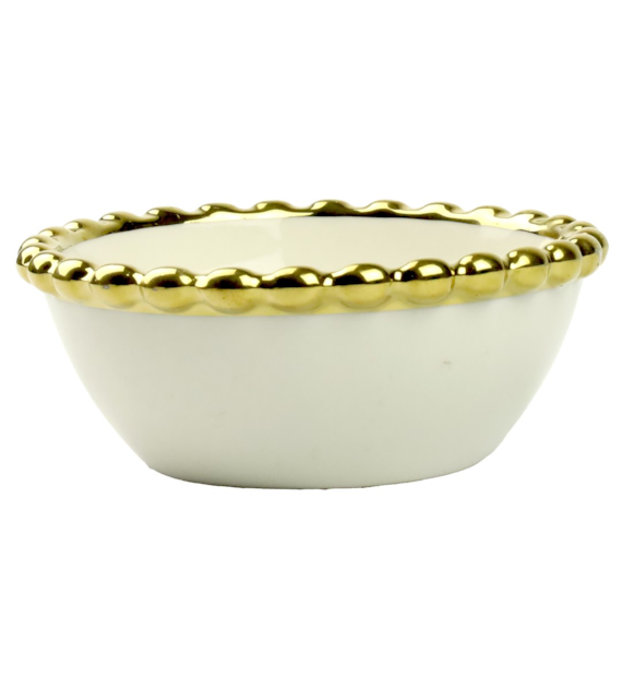 SALATERKA PORCELANOWA 11CM  ZŁOTA PERŁA ZD9618