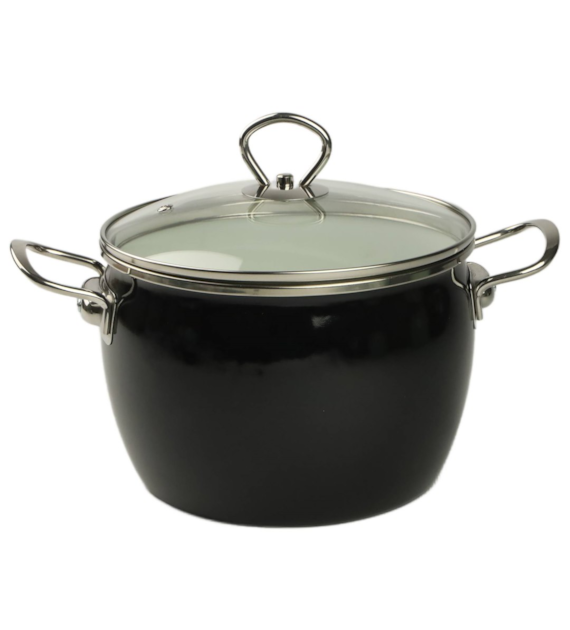 GARNEK EMALIOWANY CZARNY MARYNA 20CM TT-QX20