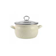 GARNEK EMALIOWANY KREMOWY HELENA 3L 18CM ZX18