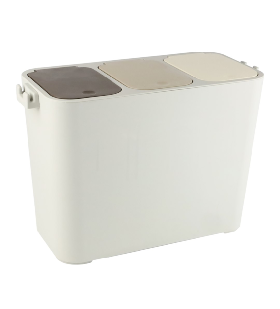 KOSZ DO SEGREG. ŚMIECI 3-KOM 27L SZARY 7321