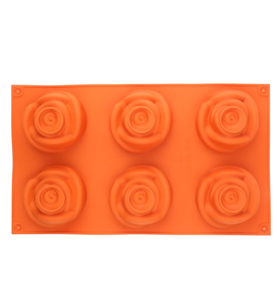 FORMA SILIKONOWA MONOPORCJA RÓŻA 6SZT JSC2608