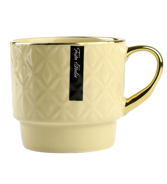 KUBEK PORCELANOWY 340ML BEŻOWY  N241401B