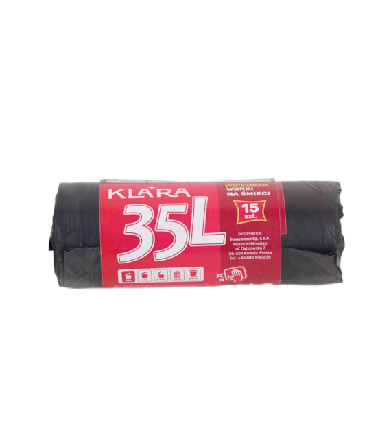 KLARA WORKI NA ŚMIECI 35L 15SZT LDPE CZARNE