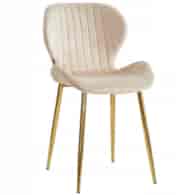 KRZESŁO TAPICEROWANE  DIANA KREMOWE ZŁOTE