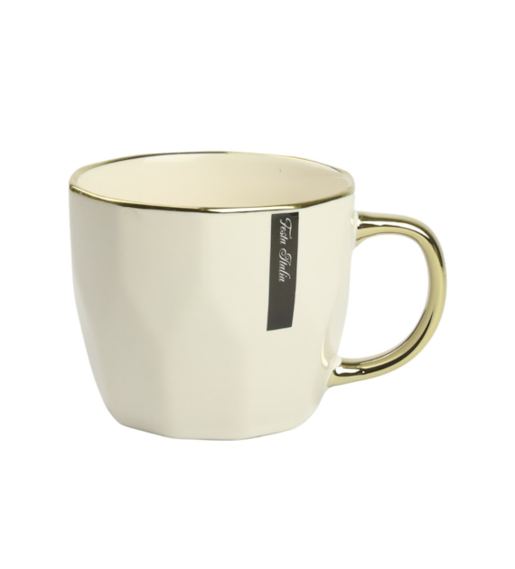 KUBEK PORCELANOWY 400ML ZŁOTY/KREMOWY PL24003B