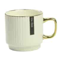 KUBEK PORCELANOWY 320ML ZŁOTY/BIAŁY PL24010B