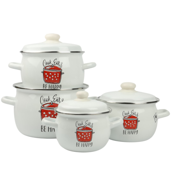 KPL. 8CZ. GARNKÓW EMALIOWANYCH  BE HAPPY  VK-929