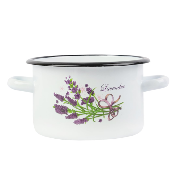 GARNEK EMAL ZDOBIONY  2L LAWENDA 16CM B/P VK-1610