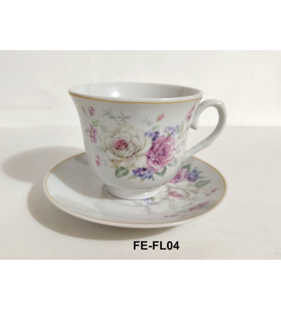 KPL. 2 FILIŻANEK ZE SPODKIEM 250ML ROSETO FE-FL04