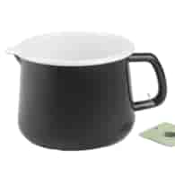 KUBEK EMALIOWANY Z WYLEWKĄ  CZARNY 1,7L  TB-TB14