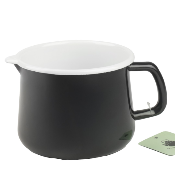 KUBEK EMALIOWANY Z WYLEWKĄ  CZARNY 1,7L  TB-TB14