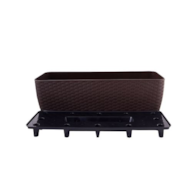 DONICA BALKONOWA Z WKŁ RATAN BRĄZ 50X18CM VK115028