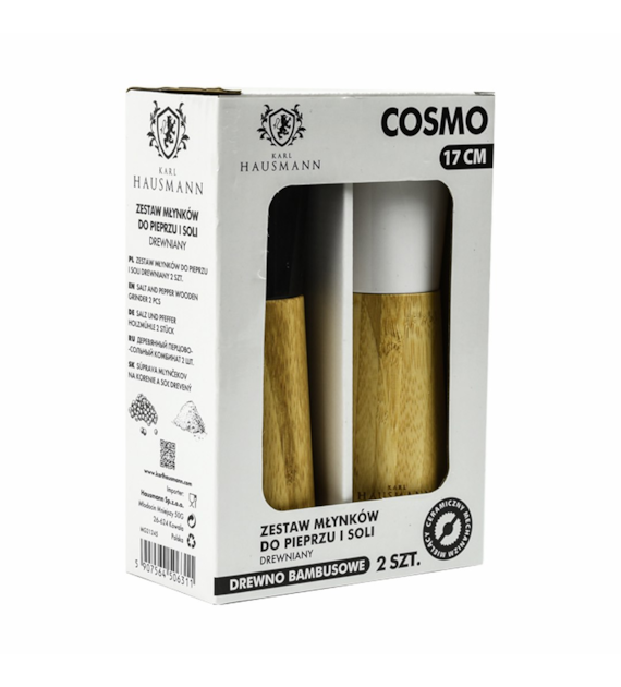 ZESTAW MŁYNKÓW PIEPRZ/SÓL 22CM DREW KAUCZ MG777-8