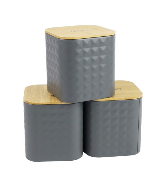 KPL 3 SZARY POJEMNIKÓW STALOWYCH VINTO  GS-03074A