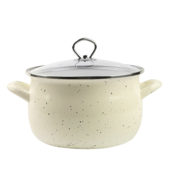 GARNEK EMALIOWANY KREMOWY HELENA 6,5L 24CM ZX24