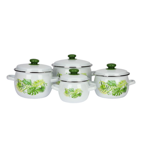 KOMPLET 8CZ. GARNKÓW EMALIOWANYCH MONSTERA VK-929