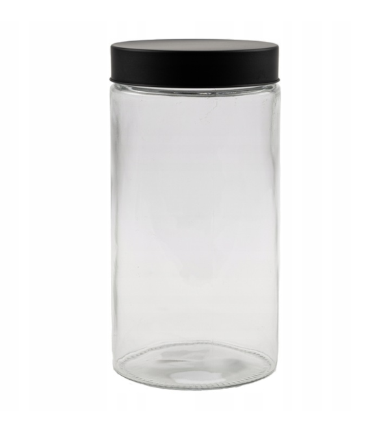 POJEMNIK SZKLANY Z CZARNĄ POKRYWĄ 1700ML FITA19