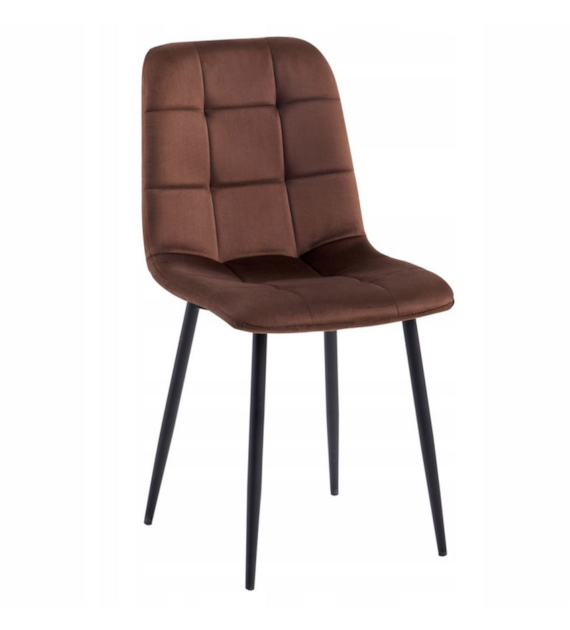 KRZESŁO TAPICEROWANE KATE BRĄZOWE HK-508