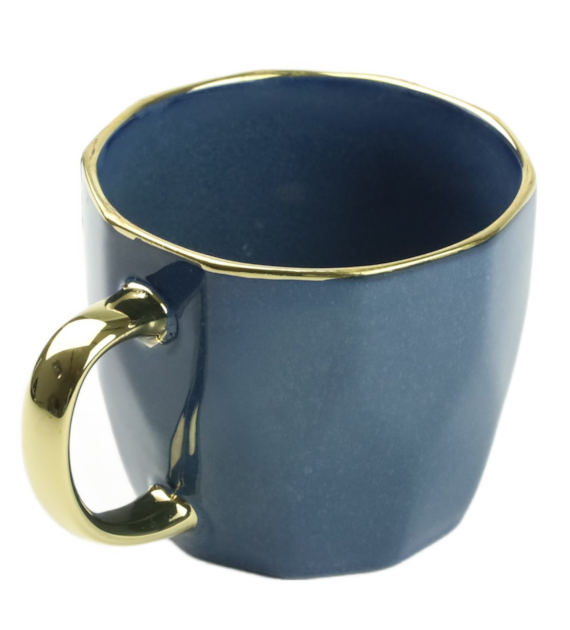 KUBEK PORCELANOWY 400ML ZŁOTY/GRANATOWY PL24003G