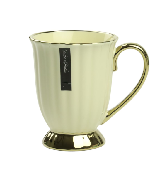 KUBEK PORCELANOWY 240ML ZŁOTY/BIAŁY PL24008E