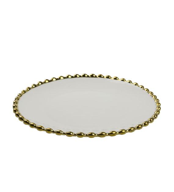 TALERZ PORCELANOWY 25CM ZŁOTA PERŁA ZD9614