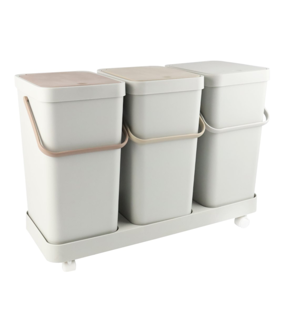 KPL. KOSZY 3SZT DO SEGREG. ŚMIECI 60L SZARY 7318